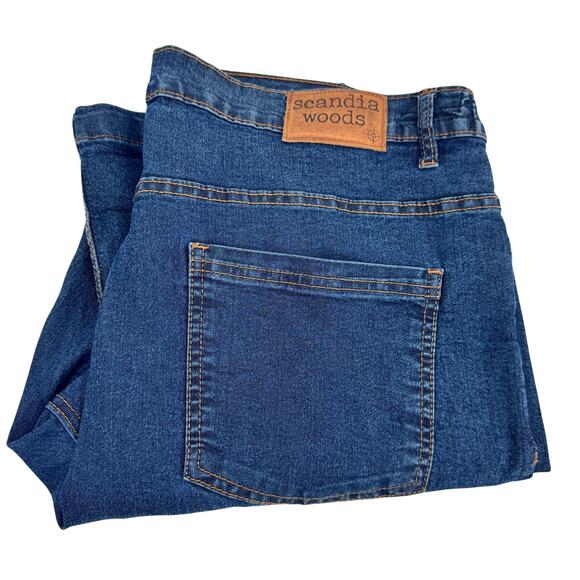 Scandia Woods Jeans Mens 40L (40x32 ACTUAL) Blue Denim Hidden Elastic Waist - Picture 1 of 10